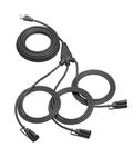 DEWENWILS Outdoor Extension Cord 1 to 3 Splitter for Halloween Lights, 3 Prong Outlets Plugs, Max 28ft End to End (40 FT Total),16/3C SJTW Weatherproof Wire for Outdoor String Lights, ETL