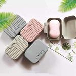 HOUSEHOLD CULTURE Spring Useful Portable Waterproof Home Bathroom Indoore Use Soap Box Case Holder | Plastic Soap Case Box Holder Dish Container for indoors Travel Home Use Pack of 2 (Random Color)