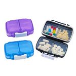 3 Pack 4 Compartments Travel Pill Box,Cute Pill Organizer,Moisture Proof Small Pill Case for Pocket Purse,Daily Portable Medicine Vitamin Holder Container