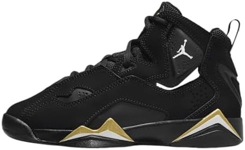NIKE Jordan True Flight Big Kids Shoes Size-5, Black/White-metallic Gold