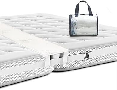 BALIBETOV Twin to King Bed Converter Mattress Bridge, Adjustable Connector Gap Filler Kit, Soft Memory Foam Topper with Bedding Strap, Full, Queen, XL Compatible