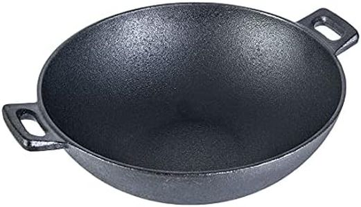Wonderchef Forza 24 cm Cast-Iron Kadhai, Pre-Seasoned Cookware, Induction Friendly, 1.9L, 3.8mm