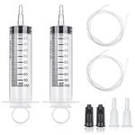 Dacitiery 2 Pack 100 ML Syringes Plastic Syringe Without Needle Plastic Liquid Measuring Syringe for Measuring Liquid Pet Feeding and Plant Watering