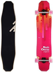 WHOME Pro Design 44 Inch Longboard Skateboard Complete - Dancing Free Style Slide Cruiser - Fresh Cream Longboards for Adult Kid & Beginner