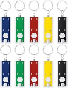 Uniclife 10 Pack LED Keychain Flashlight Mini Square LED Keychain Light 12 Lumen Portable Bright Battery Powered Key Ring Torch for Outdoor Camping Hiking and Emergency Lighting, 5 Colors of Shells