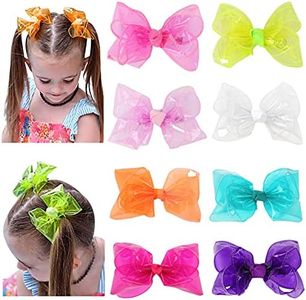 Waterproof Jelly Hair Bows, Multi-colored PVC Summer Swim Pool Bow Clips Transparent Hair Accessories for Girls Toddler Infants Kids Teens Children (Swim Pool Bows, 4inch)