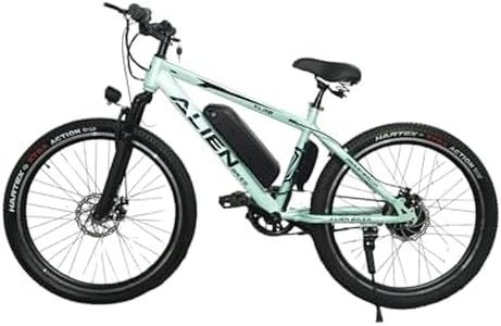 ALIENBIKES Electric Cycle with 26" Wheels,Front Suspension,Dual Disc Cut-Off Brakes, Up to 30 Km Range on PAS, Removable Battery, 250W BLDC Motor (Aqua Green) Unisex
