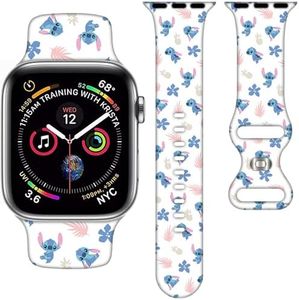 Cartoon Band for Apple Watch 38mm/40mm/41mm/42mm/44mm/45mm, Bands for Apple Watch SE Series 8 7 6 5 4 3, Silicone iWatch Band for Women Kids Men