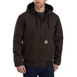 Carhartt Men's Loose Fit Washed Duck Insulated Active Jacket, Dark Brown, Large