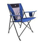 GCI OUTDOOR Comfort Pro Camping Chair | Collapsible Folding Chair with Durable Armrests, Drink Holder & Portable Carry Bag — Heathered Royal