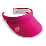 Surprizeshop Womens Golf Visor | Clip Style | Built in Magnet | Comes with Hand Enamelled 25mm Ball Marker | Rigid Peak | Multiple Colours | Golf Visor | Tennis Visor Pink