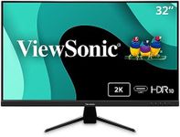 ViewSonic VX3267U-2K 32 Inch 1440p IPS Monitor with 65W USB C, HDR10 Content Support, Ultra-Thin Bezels, Eye Care, HDMI, and DP Input, Black