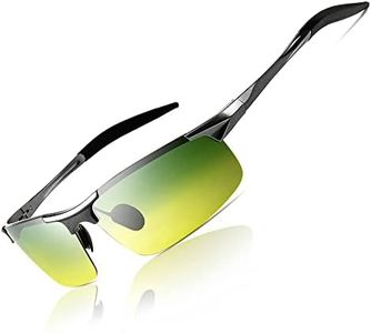 SUNGAIT HD Night Vision Polarized Sunglasses Anti Glare for Night Driving(Gunmetal Frame/Day&Night) 8177QKRY