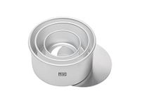 Prime Bakers And Moulders Round Removable Bottom Cake Mould Set With Loose Base Tin For Oven (3,4,5 Inch) - Silver