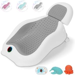 babove Baby Bath Support | Newborn Bathtub with Thermometer Collapsible Baby Bathtub Baby Bather, Baby tubs for Baby tubs for Newborn Essentials Must Haves-Baby tub (Gray)