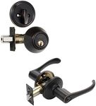 Dynasty Hardware V-CP-VAI-12P, Vail Front Door Entry Lever Lockset and Single Cylinder Deadbolt Combination Set, Aged Oil Rubbed Bronze