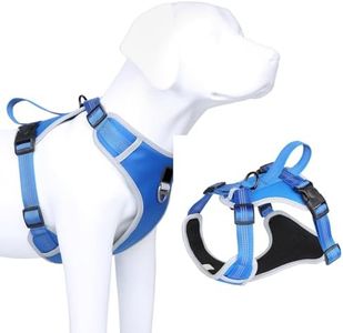 La Bonega® Premium Oxford Material Dog Harness | No-Pull Adjustable Pet Harness with 3M Night Reflective Dog Belt | Easy Control Body Belt | Easy Walking Dog Chest Belt - No Choking (Blue, XLarge)