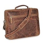 DONBOLSO Laptop Bag San Francisco 15.6 Inch I Handcrafted Leather Shoulder Bag for Notebook I Briefcase for Office, Travel, Uni, Business I Messenger Bag for Men and Women I Vintage Brown