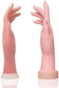 krofaue Practice Nail Tips Art Trainer Training Hand Tool - Flexible Bendable Movable Fake Mannequin Left & Right Hands Manicure Tool Practice Tool for Beginners or Salon Artist（Different Hand Sizes)