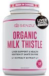 Certified Organic Milk Thistle 4:1 Extract = 4000mg, Liver Support and Health, Liver Protectant, Relieve Digestive Disturbances | Non-GMO, Vegan All-Natural (120 capsules) | Made in Canada