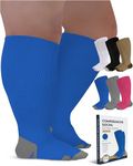 Pembrook Plus Size Compression Socks Wide Calf - Up to 6XL | 20-30 mmHg Wide Calf Compression Socks for Women Plus Size | Extra Wide Calf Compression Socks Women