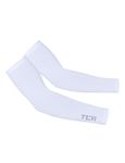TCA Arm Sleeves with UPF 50+, Anti-Slip, All-Season Arm Warmers for Men and Women Breathable Outdoor for Cycling, Running, Gaming, Compression Sleeve Arm - White, M