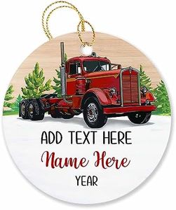 Personalized Text & Year Name Truck Driver Ornament Christmas 2024, Trucker Ornament Gift for Men Dad Uncle, Trucking Ornament, Best Truck Driver Xmas Tree Ornament, Merry Christmas Trucker Ornaments