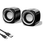 KASOHQEE Computer Speakers for Desktop PC,Mini Computer Speakers with Bluetooth,USB Powered 3.5mm Aux Speaker for PC,Laptop,Tablet