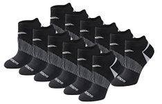 Saucony Women's Selective Cushion Performance Socks (6 & 12 Pairs), Black Basic (12 Pairs), Medium