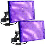 MEEKBOS 2 Pack 300W LED Blacklight, UV Black Lights for Glow Party, IP65 Waterproof Outdoor UV Floodlight for Black Light Party,Body Painting,Fluorescent Painting,Birthday Parties,Halloween