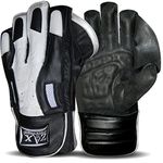 ZstarAX Leather Wicket Keeping Gloves Training Match Quality Wicket Keepers Gloves BOYS, YOUTH, MENS (Junior)