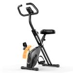 Dskeuzeew Foldable Exercise Bike, 8 Resistance Indoor Cycling Bike With Heart Rate Sensor Adjustable Fitness Bike With LCD Display For Home Use