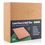 Cork Tiles Self-Adhesive (2.25 sqm coverage) - Natural 300x300mm, Tiles | Great for Floors, Walls, DIY, Pin Boards & Craft Projects | Acts as Sound Proofing & Insulation (Pack of 25)