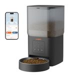 WOPET Automatic Cat Feeder 4L WiFi Cat Food Dispenser with APP Control for Slow Feeding,10S Voice Record,1-10 Meals Per Day for Cats and Dogs (Black)