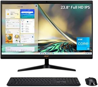 Acer Aspire C24-1700-UA91 AIO Desktop | 23.8" Full HD IPS Display | 12th Gen Intel Core i3-1215U | Intel UHD Graphics | 8GB DDR4 | 512GB NVMe M.2 SSD | Intel Wireless Wi-Fi 6 | Windows 11 Home,Black