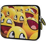 Amzer 7.75" Designer Neoprene Sleeve Case Cover Pouch for Tablet, eBook and Netbook-Smiley Lot (AMZ5201077)