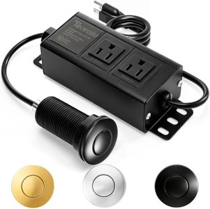 Garbage Disposal Air Switch Kit Dual Outlet, Sink Top Push Button UL Listed