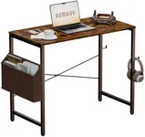 Pamray 32 Inch Computer Desk Small Spaces Desk with Storage Bag for Bedroom Writing and Home Office Work Small Study Desk Table Vintage