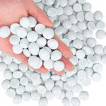 Hisredsun 290pcs White Glass Pebbles,1.35kg Flat Marble Beads,Vase Filler Stones Fire Glass Pebbles Artificial Crystal Gemstones Decorative Stones River Pebbles for Aquarium, Flowerpot, Landscaping