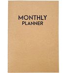 Undated Big Large Monthly Planner - Blank Calendar Book and Organizers 8.5 x 11 Inches - Kraft