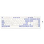 Rii RK208 2.4Ghz Wireless Keyboard, Rechargeable Full Size Office Keyboard with Numeric Keypad and Media Hotkey, 110 Keys, UK Layout, Compatible with Windows PC, Laptop, Mac, White and Purple