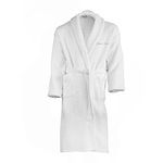 5* HOTEL EDITION WHITE WAFFLE/TERRY MEN BATHROBE, WITH SILVER NAME (AT FRONT) PERSONALIZED (L)