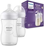 Philips Avent Natural Response Baby Bottle - 2 x 260ml Baby Milk Bottle for Newborns and Up, BPA Free, 1+ Months (Model SCY903/02)