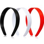 RVSWIHFA 3 Pieces 1 Inch Wide Plastic Headbands for Men & Women with Teeth Plain Hard Plastic Hairband Non-Slip Craft Headband Hoops for Women Girls DIY Hair Accessories