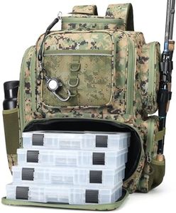 WANOON Fishing Backpack, Ttackle Bag,with Tackle Boxes. Large Fishing Bag Strong Materials