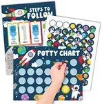 Space Sticker Chart for Kids Potty Training Chart for Toddlers Boys - Potty Chart for Girls with Stickers, Potty Training Sticker Chart for Girls Potty, Potty Chart for Boys with Stickers