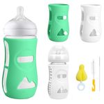 2 Pack Silicone Sleeves for Avent Natural Glass Baby Bottles 9oz, Anti Breakage Baby Bottle Holder, Thermal Insulation Heat Retention Glass Baby Bottle Sleeve,Silent Bottle Cover for Philips Glass Baby Bottle