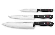 Wüsthof Gourmet 3-Piece Chef's Knife Set, Black, Silver