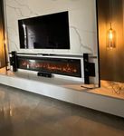 RVA Decorative Electric Fireplace 72 x 16 x 7 inches , No Heat , With Remote , Multicolor Flame, Matt Black