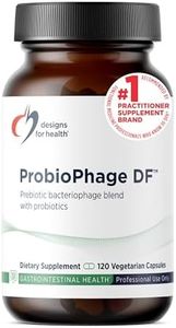 Designs for Health Probiophage DF - Bacteriophage Prebiotic + Probiotic Supplement - Probiotics for Digestion + Immune Support - Dairy Free Pre and Pro Biotics in Delayed Release Capsules (120 Count)